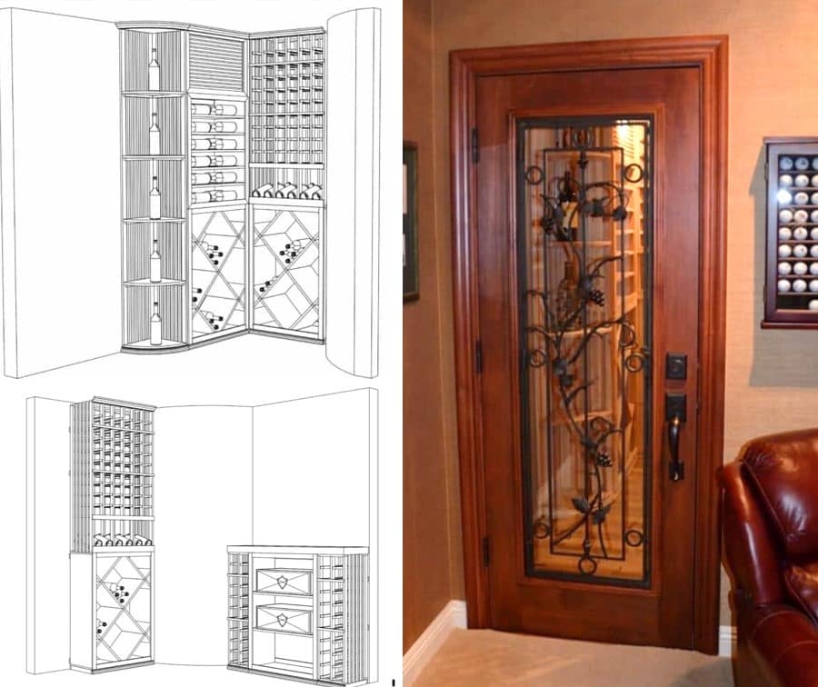 Custom Wine Room Design with Racking Made from Premium Mahogany 